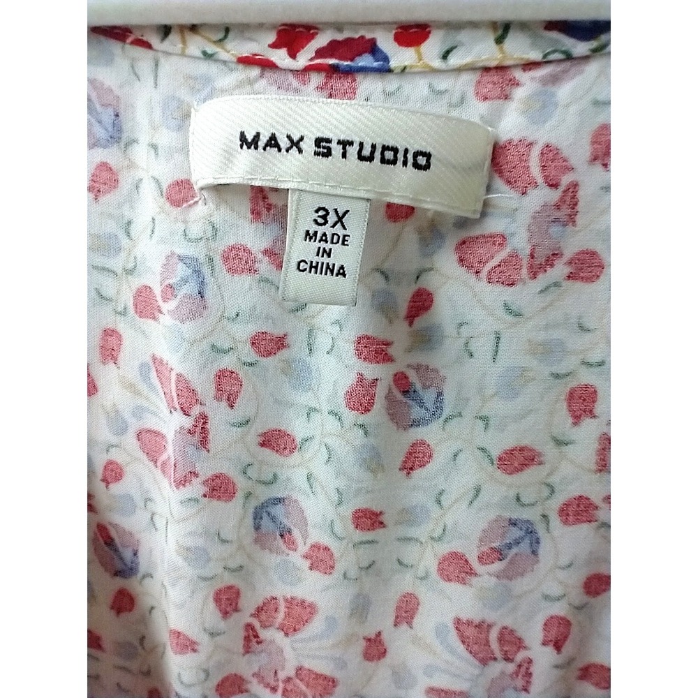 NWOT Max Studio Sundress Boho Indie Folk Cottagecore PA Dutch Floral Pattern 3X - Picture 4 of 5